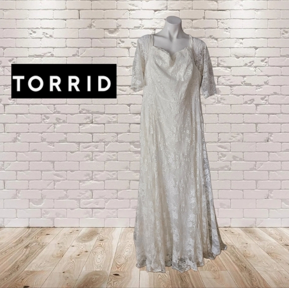 Tortid Ivory Off Shoulder Lace & Sequin Wedding Dress  Plus Size 4X - Picture 1 of 12